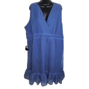 Avenue blue polka dot sleevless midi dress 26